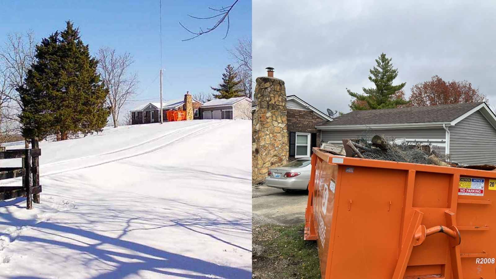 Dumpster placement in Scott County during snow and thaw conditions